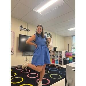 Anthropologie Women’s Blue Gardenia Casual Sporty Cutout Babydoll Mini Dress